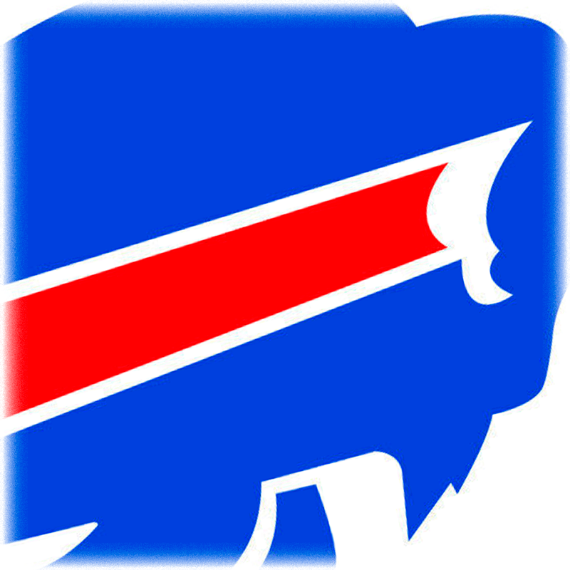 Buffalo Bills Mini Table featuring blue buffalo logo with red. A bold decor accent for fans and themed bar stool setups.