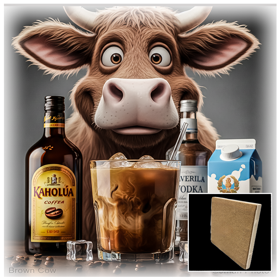 Brown Cow Ceramic Wall Art Trivet and Coaster