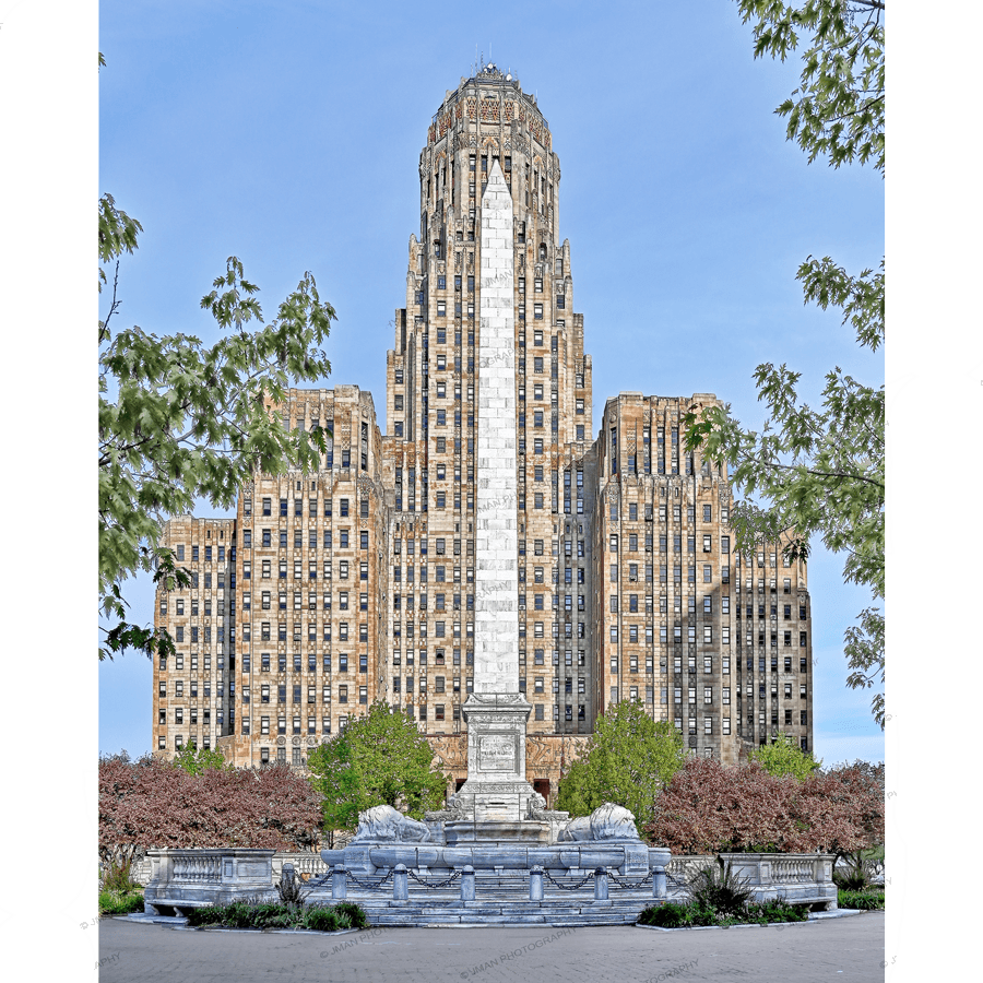 City Hall & McKinley Monument - Buffalo City Hall Photography print featuring iconic architecture and historic monument, ideal for home or office decor.