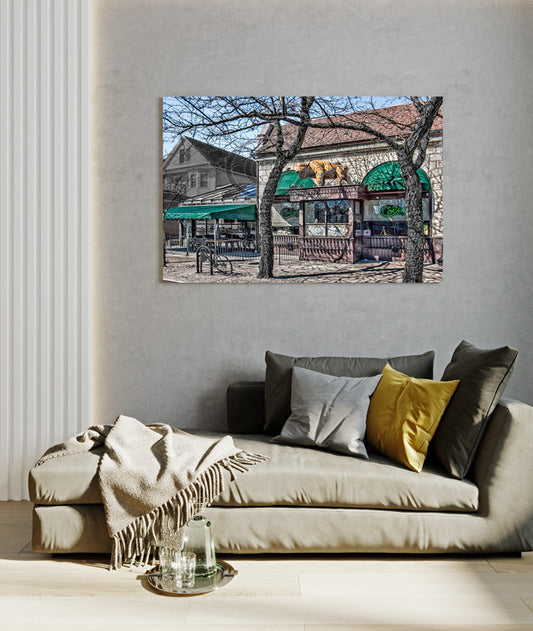 Wall-mounted print of Coles Bar & Restaurant - Buffalo NY | Since 1934, Classic Ambiance displayed in a modern living room, ideal for home decor.