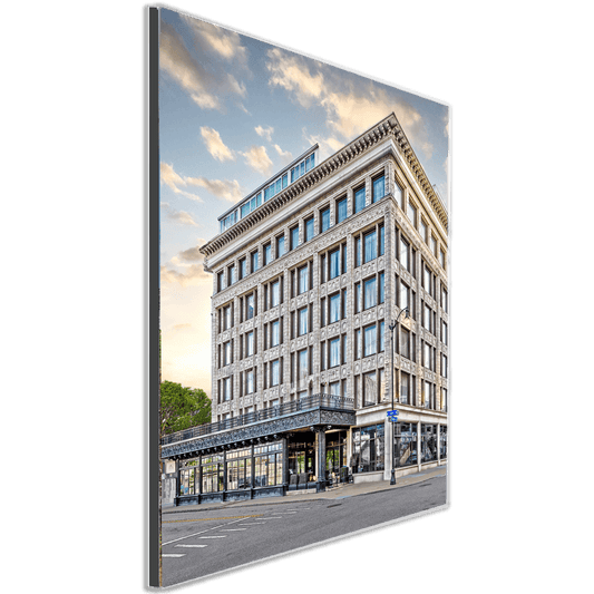 Mounted Curtis Hotel Buffalo NY luxury photo print with vivid detail, ideal for home or office decor in historical architecture themes.
