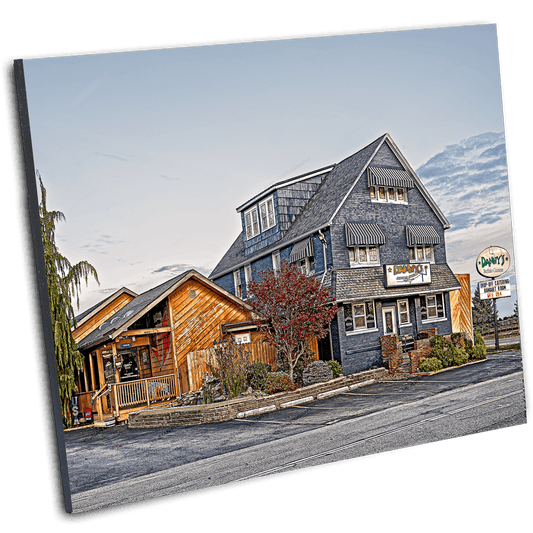 Danny's South restaurant in South Buffalo, across from Buffalo Bills Stadium, captured in a vibrant photo print by Jman Photography. Ideal wall art for fans of Buffalo landmarks.