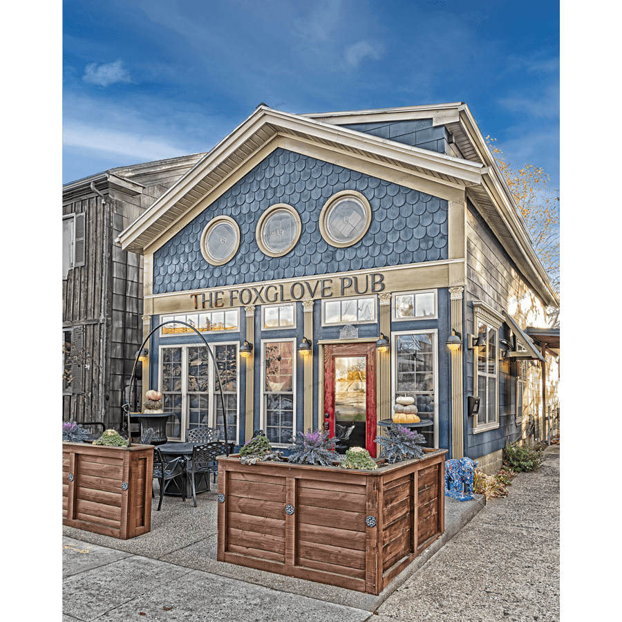 FoxGlove Pub Print - Buffalo NY Photography featuring the charming facade of the historic Hamburg NY pub, ideal for home or bar decor.