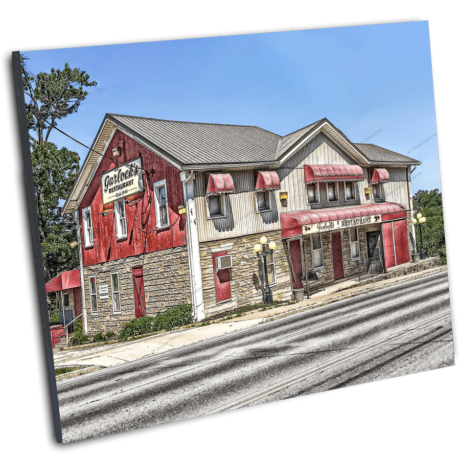 Customizable Garlock's Restaurant Photography in angled display, showcasing Buffalo-WNY landmark for home or office decor.
