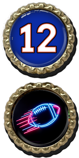 Josh Allen #17 and Neon Football- Buffalo Bottle Cap Magnets
