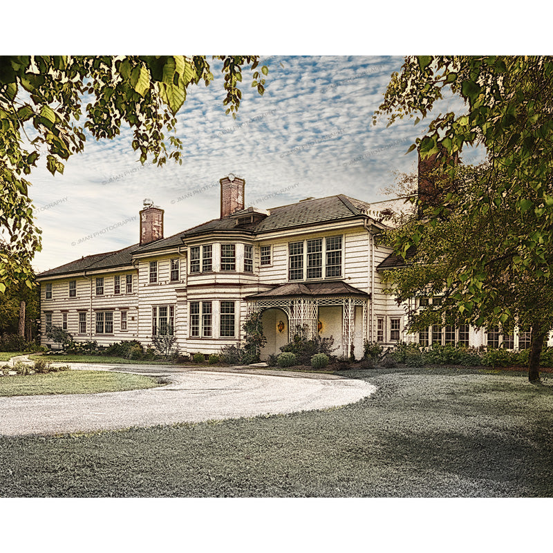 Knox Farm Mansion Art - Historic Wall Decor | Archival Print of vintage estate in East Aurora, ideal for Buffalo architecture lovers and nostalgic decor.