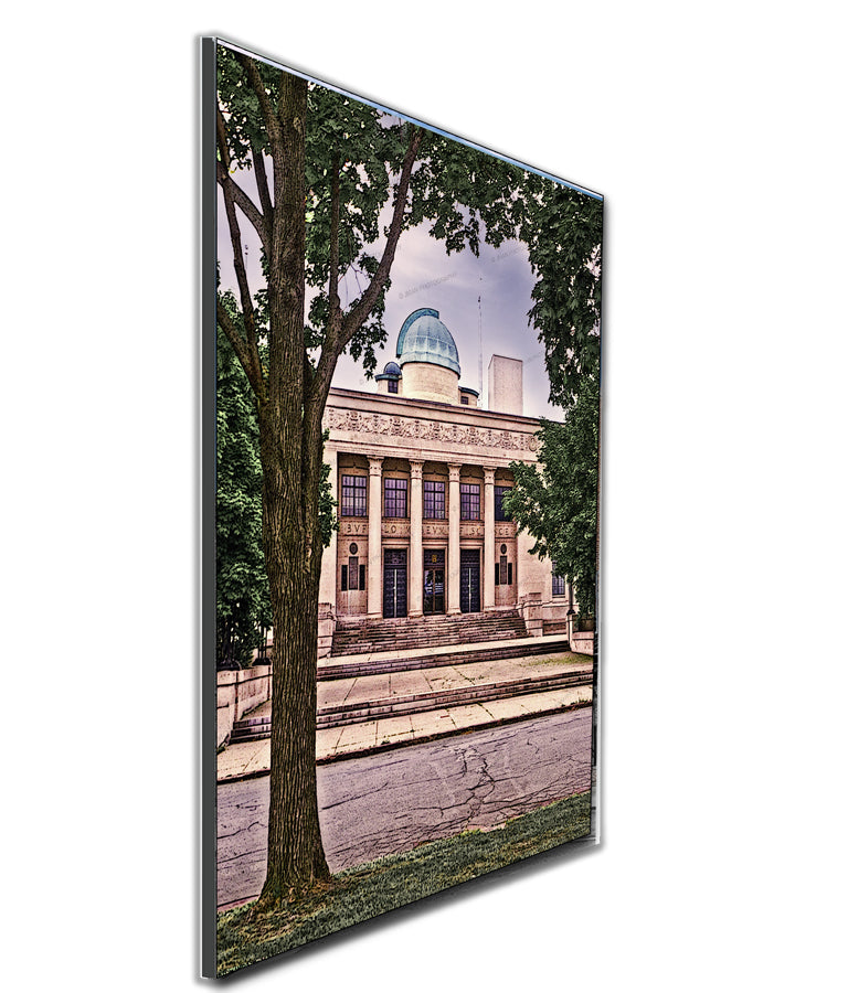 Framed Science Museum - Buffalo Science Museum print featuring iconic architecture and dome, perfect for home or office Buffalo-themed decor.