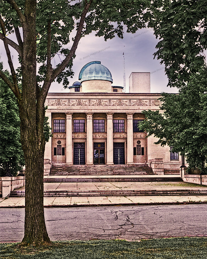 Science Museum - Buffalo Science Museum historic facade with dome and columns, captured by Jman Photography. Ideal for Buffalo landmarks wall art.