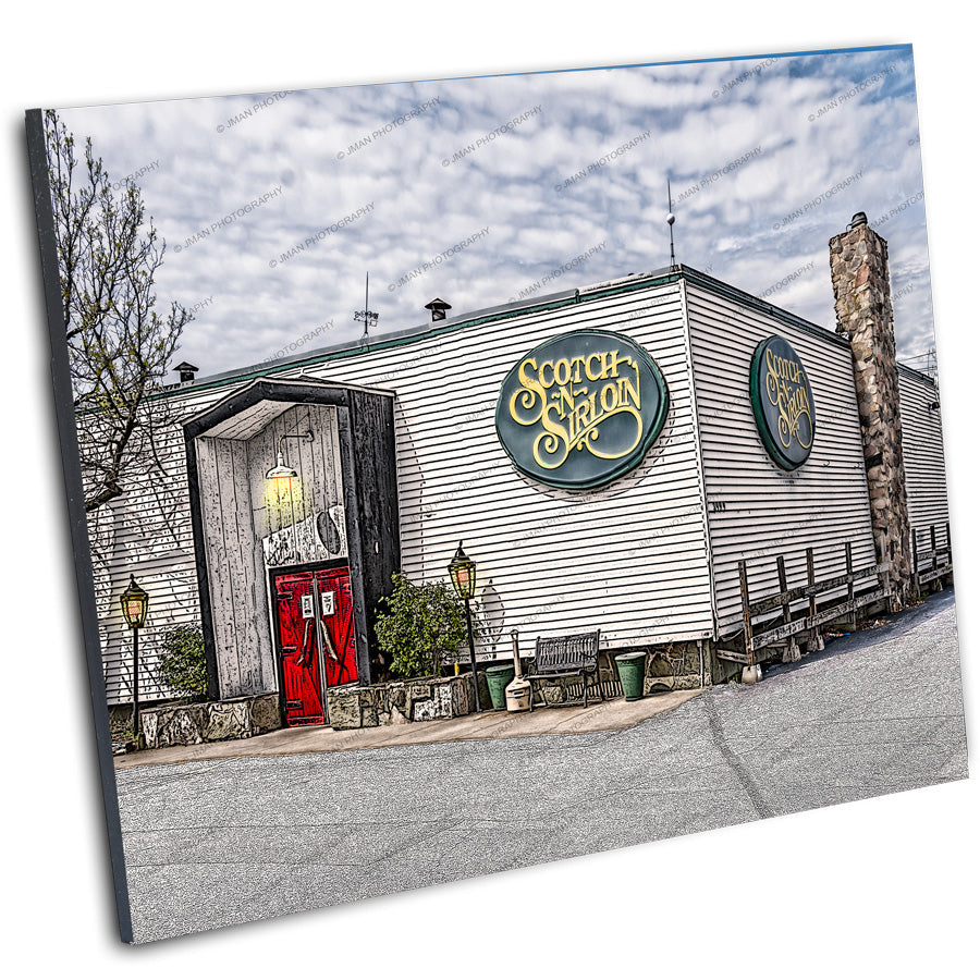 Scotch N Sirloin Amherst NY - Iconic Eatery Since 1969, mounted photo print of classic Buffalo restaurant, perfect for home or bar decor collectors.