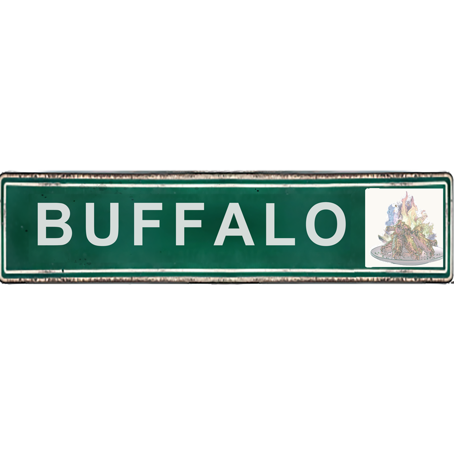 Street Signs - Buffalo Wings - Ceramic Wall Art