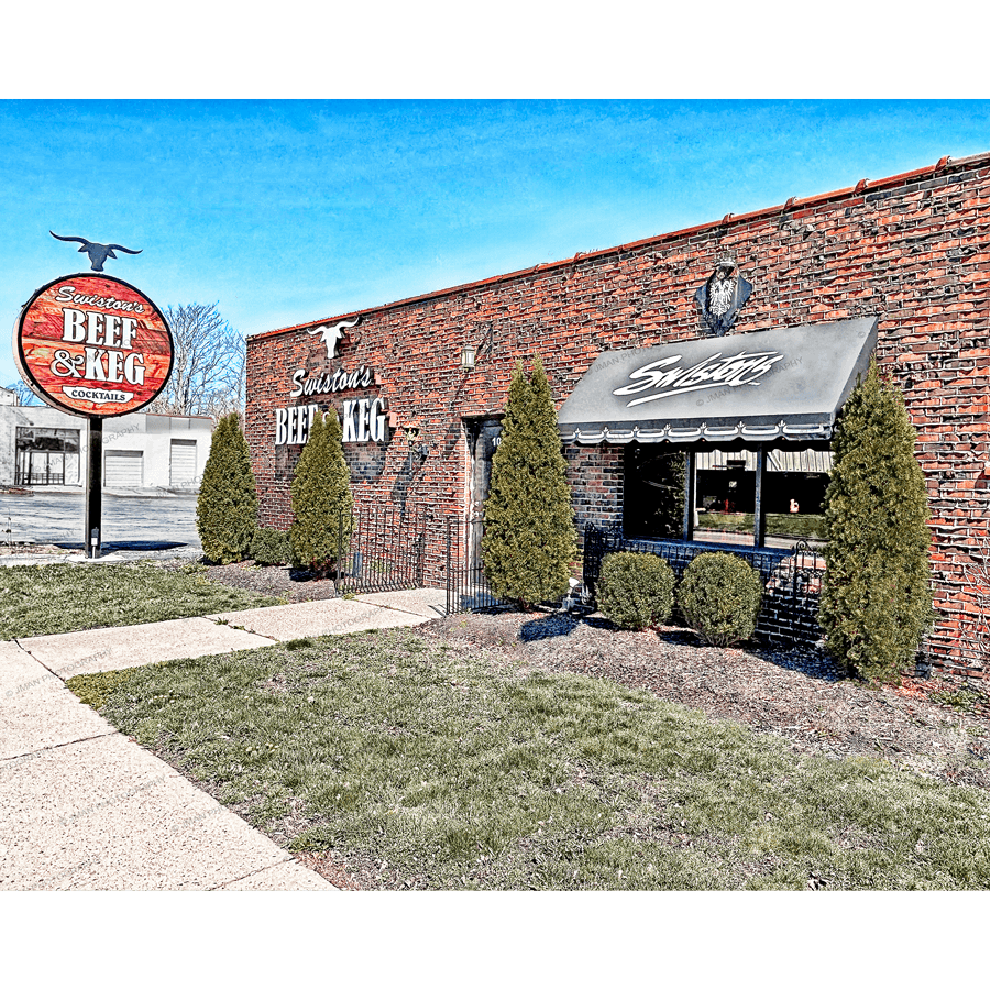 Swiston's Beef & Keg restaurant exterior in Tonawanda, NY, featured in a nostalgic Buffalo-WNY photo print by JMan Photography.