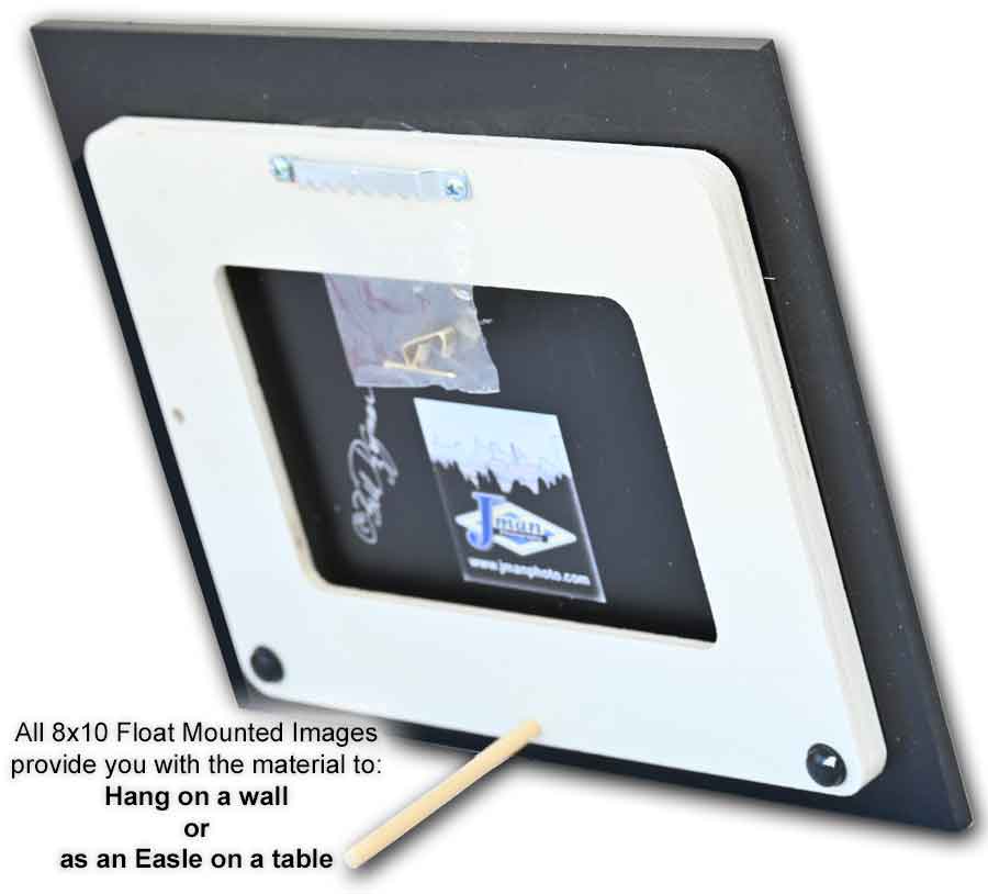 Back of 8x10 float-mounted Nine-Eleven Tavern Buffalo NY print with wall hanging and tabletop display options, ideal for home or office decor.
