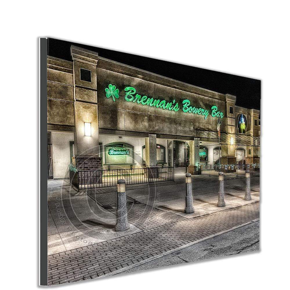 Mounted wall art print of Brennan's Bowery Bar - Buffalo NY Pub, highlighting Irish food and Old World ambiance for home or bar decor.