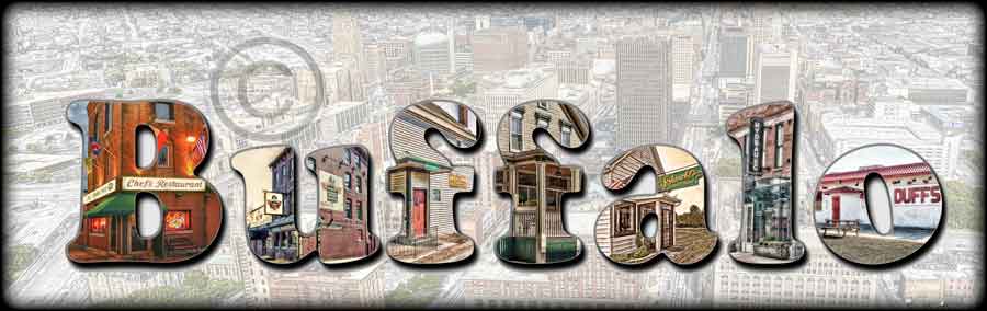 Buffalo Letters and Buildings Skyline #9 WNY jmanphoto