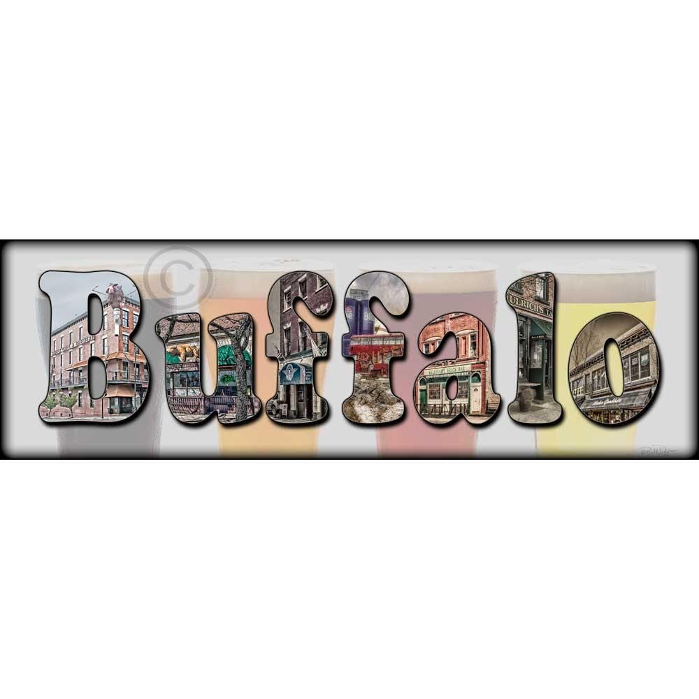 Buffalo NY Letters, glasses & skyline #2 WNY jmanphoto
