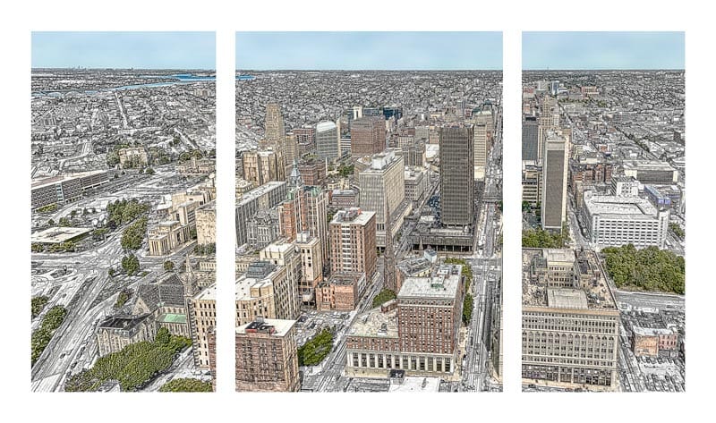 Buffalo Skyline from above, Buffalo NY WNY jmanphoto Buffalo New York Photograph Image