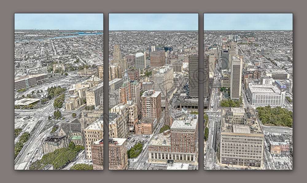 Buffalo Skyline from above, Buffalo NY WNY jmanphoto Buffalo New York Photograph Image