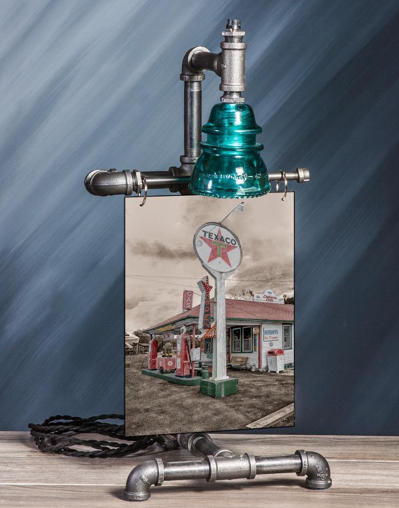 Cruiser's Texaco Industrial Table Lamp,Steampunk lamp,Rustic decor,Edison lamp light,housewarming gift,man cave,desk accessories Automotive jmanphoto