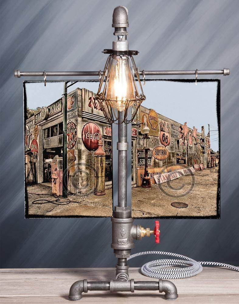 Dutch Boy & Signage on Building - Table Lamp,Steampunk lamp,Rustic