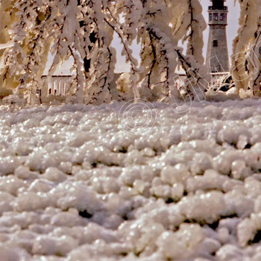 Iced Chinaman Lighthouse Photograph - Buffalo New York - Ready To Hang Wall Art WNY jmanphoto