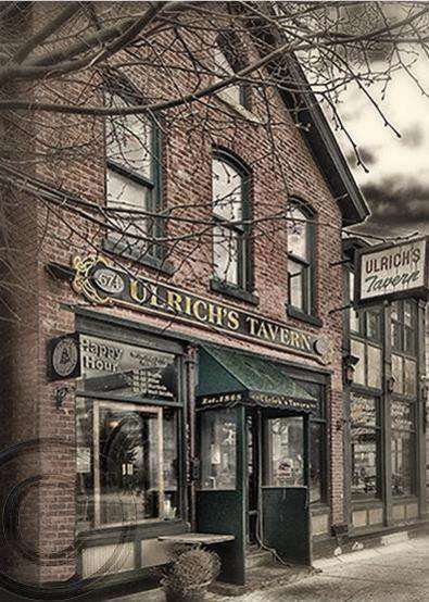 Ulrich's Tavern Magnet Image - Fridge Decor | Acrylic Photo features a vintage-style photo of Ulrich's Tavern, a historic Buffalo NY landmark.