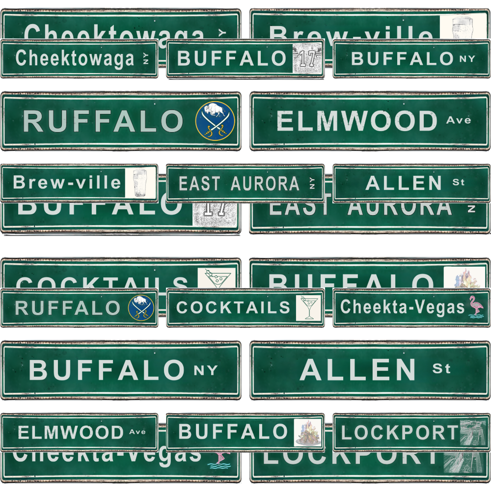 Buffalo NY Street Signs - Ceramic Wall Art
