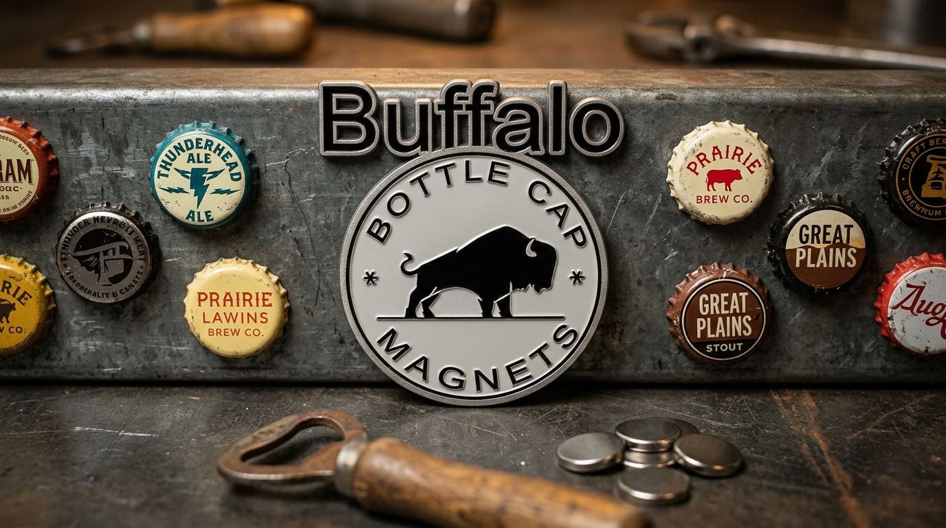 Buffalo Bottle Cap Magnets
