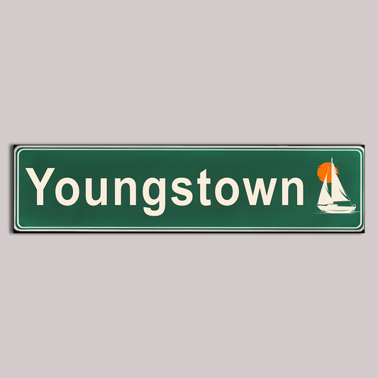 Street Signs - Youngstown Sailboat  - Ceramic Wall Art