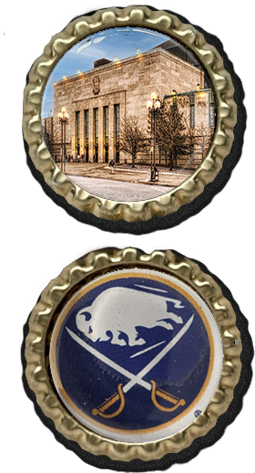 Memorial Auditorium and Sabres - Buffalo Bottle Cap Magnets