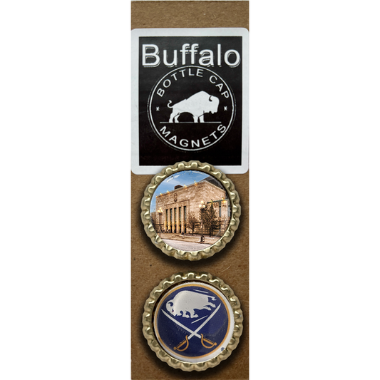 Memorial Auditorium and Sabres - Buffalo Bottle Cap Magnets