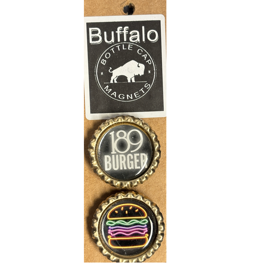 189 Burger and Neon Burger - Buffalo Bottle Cap Magnets