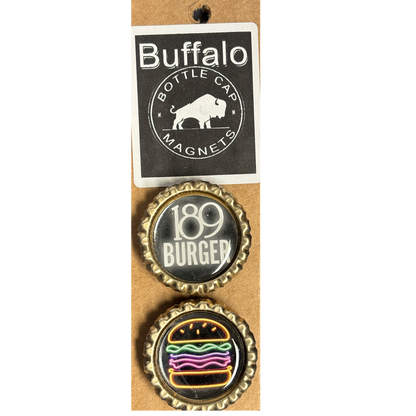 189 Burger and Neon Burger - Buffalo Bottle Cap Magnets