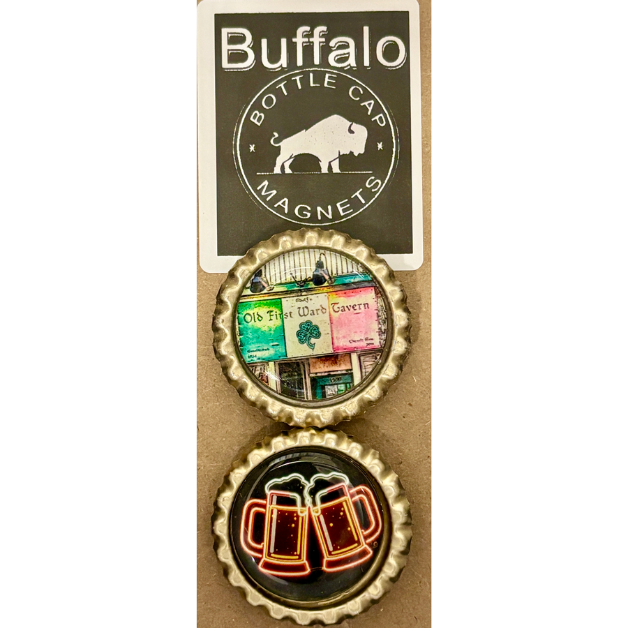 Adolf's Old Signage  & Neon Beer - Buffalo Bottle Cap Magnet