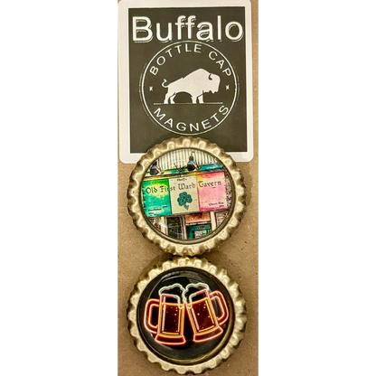 Adolf's Old Signage  & Neon Beer - Buffalo Bottle Cap Magnet
