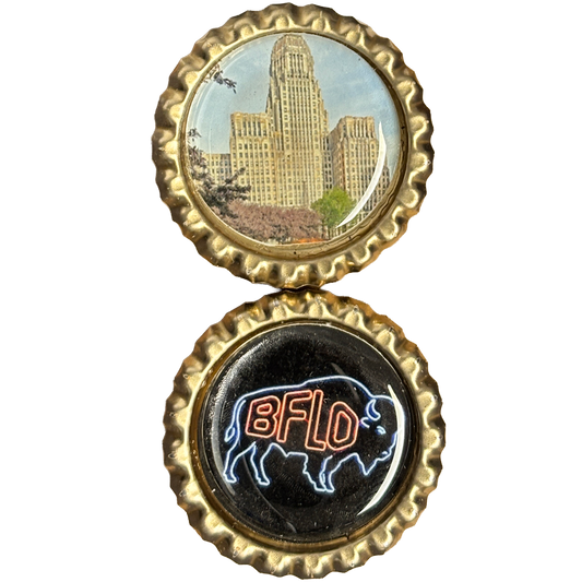 City Hall and BFLO Neon - Buffalo Bottle Cap Magnets