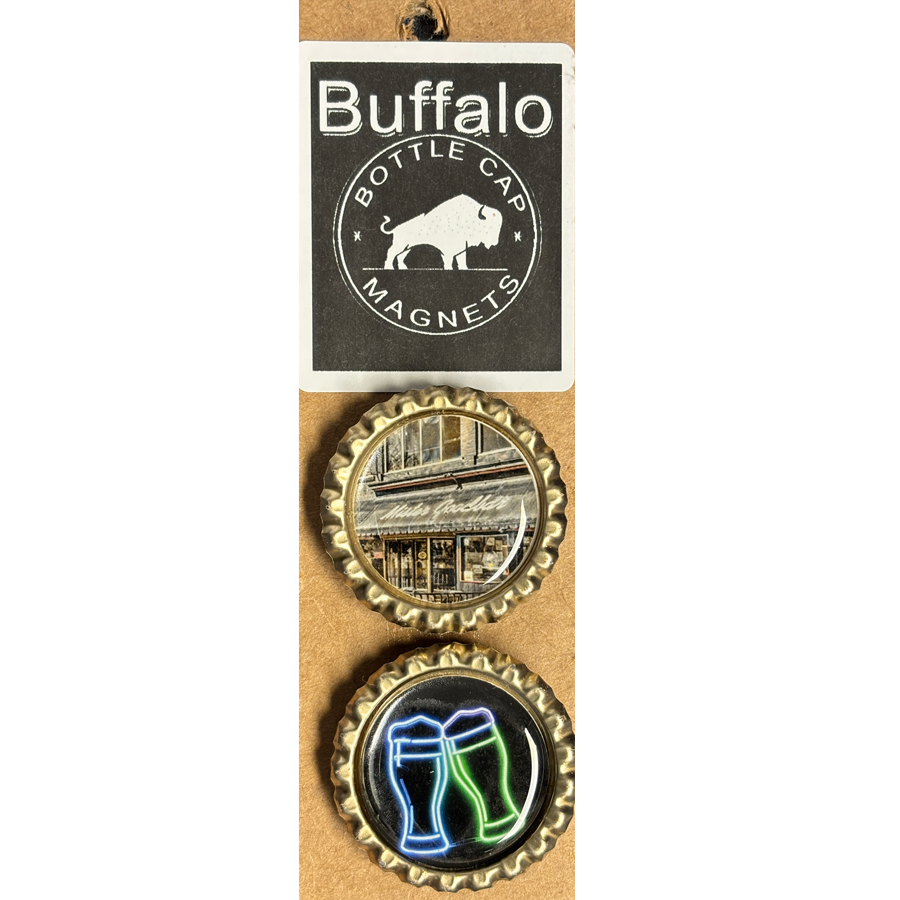 Mister Goodbar & Neon Beers - Buffalo Bottle Cap Magnet