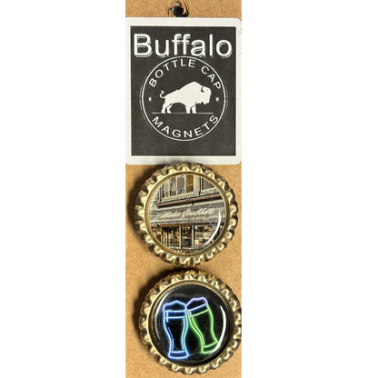 Mister Goodbar & Neon Beers - Buffalo Bottle Cap Magnet