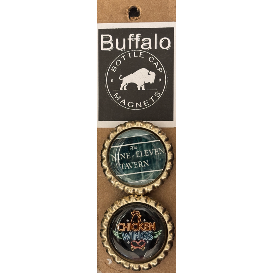 Nine Eleven & Neon Wings image - Buffalo Bottle Cap Magnets