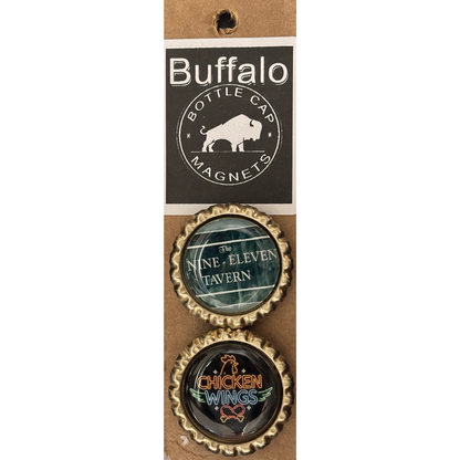 Nine Eleven & Neon Wings image - Buffalo Bottle Cap Magnets