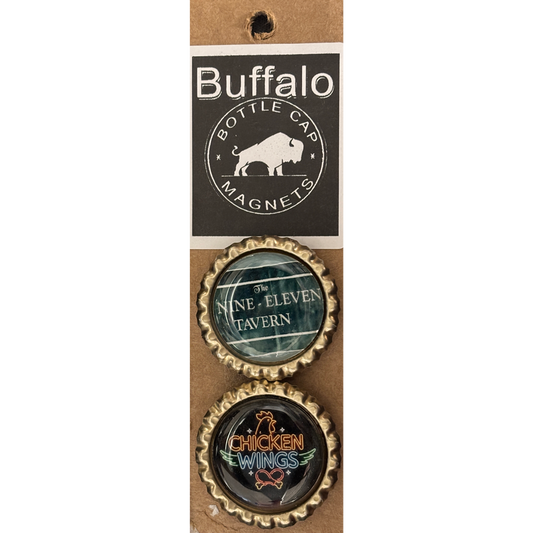 Nine Eleven & Neon Wings image - Buffalo Bottle Cap Magnets