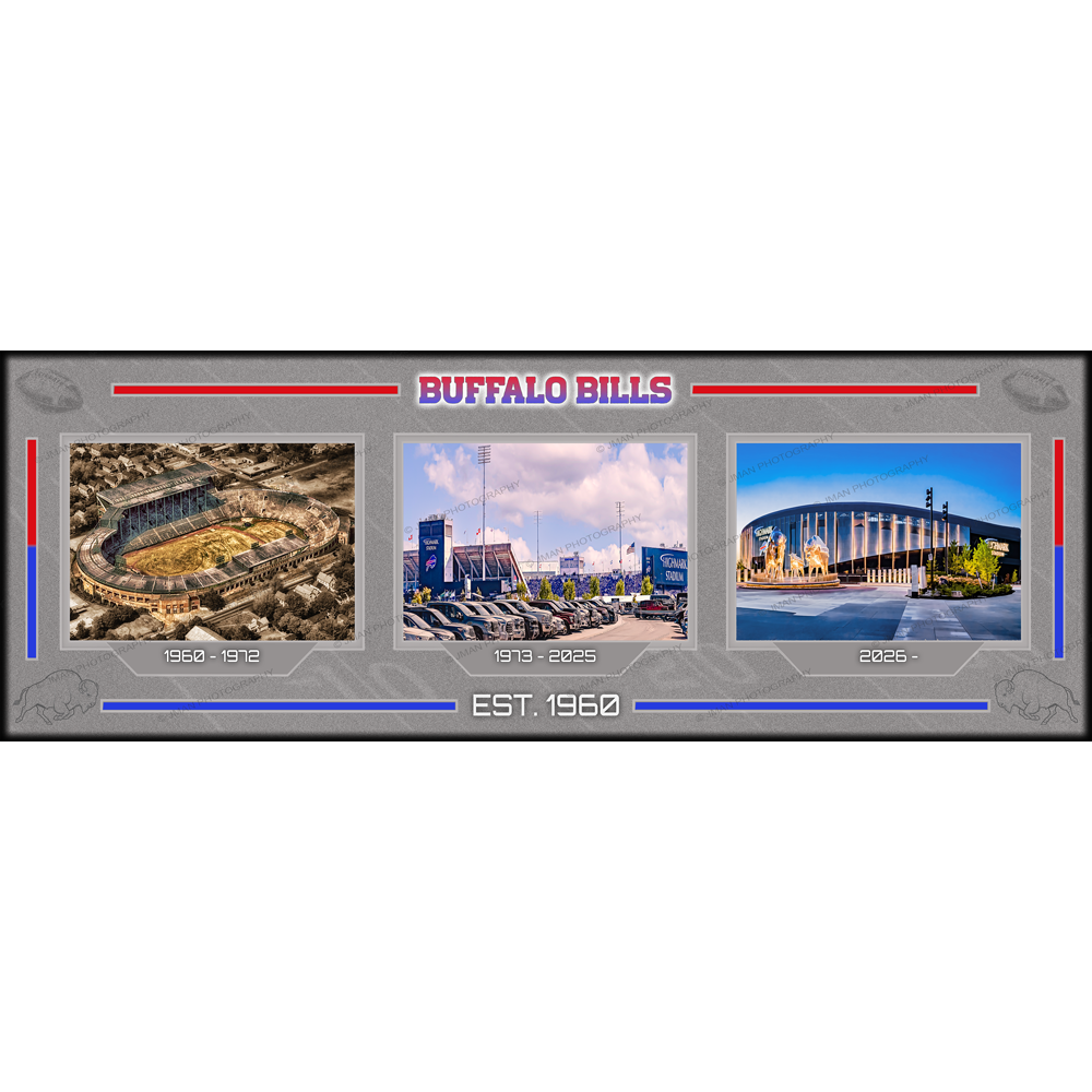 3 Buffalo Bills Stadiums Grouping - Photo image wall art
