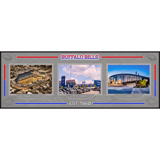 3 Buffalo Bills Stadiums Grouping - wall art