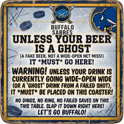 Buffalo Sabres-Ghost- Ceramic Coaster