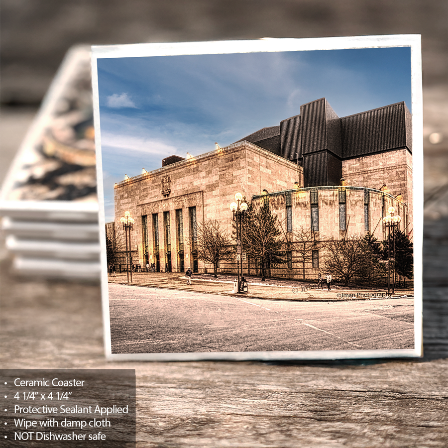 Memorial Auditorium St. Level Ceramic Coaster