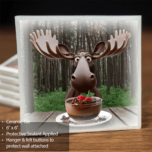 Chocolate Mousse Ceramic Tile Wall Art & Trivet for Kitchen