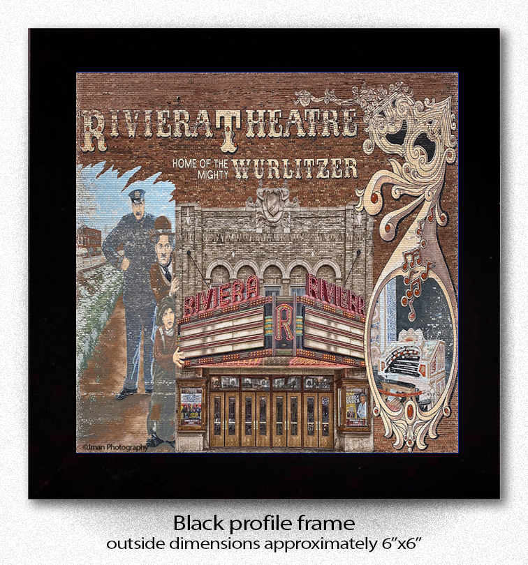 Riviera Theatre Collage Ceramic Coaster