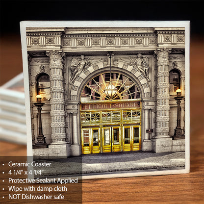 Ellicott Square Doors Ceramic Coaster