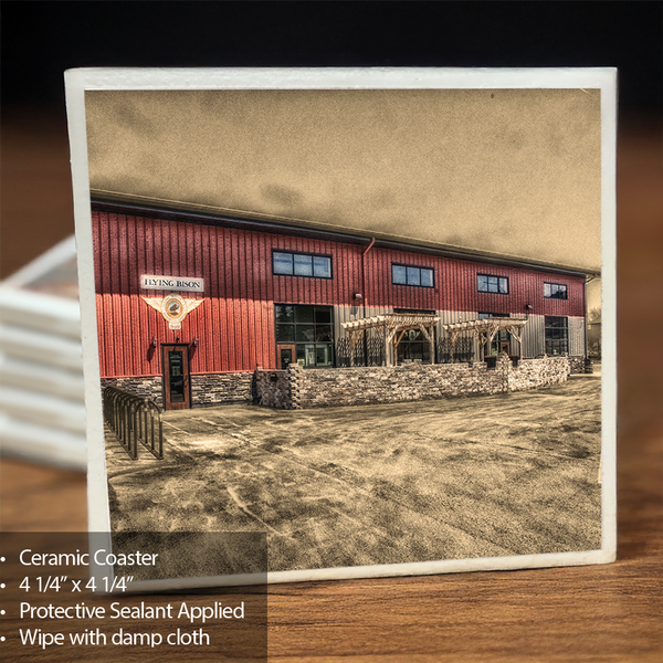 Flying Bison Ceramic Coaster Gift for WNY Fans