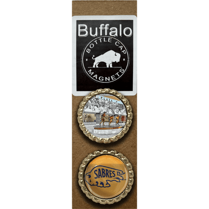 French Connection and Sabres - Buffalo Bottle Cap Magnets