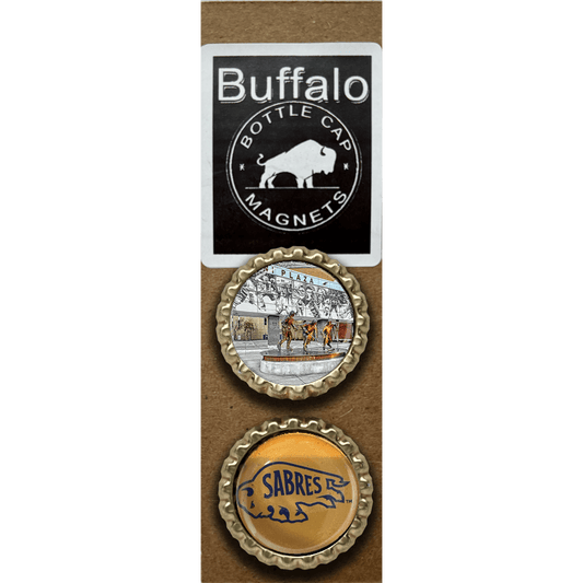 French Connection and Sabres - Buffalo Bottle Cap Magnets